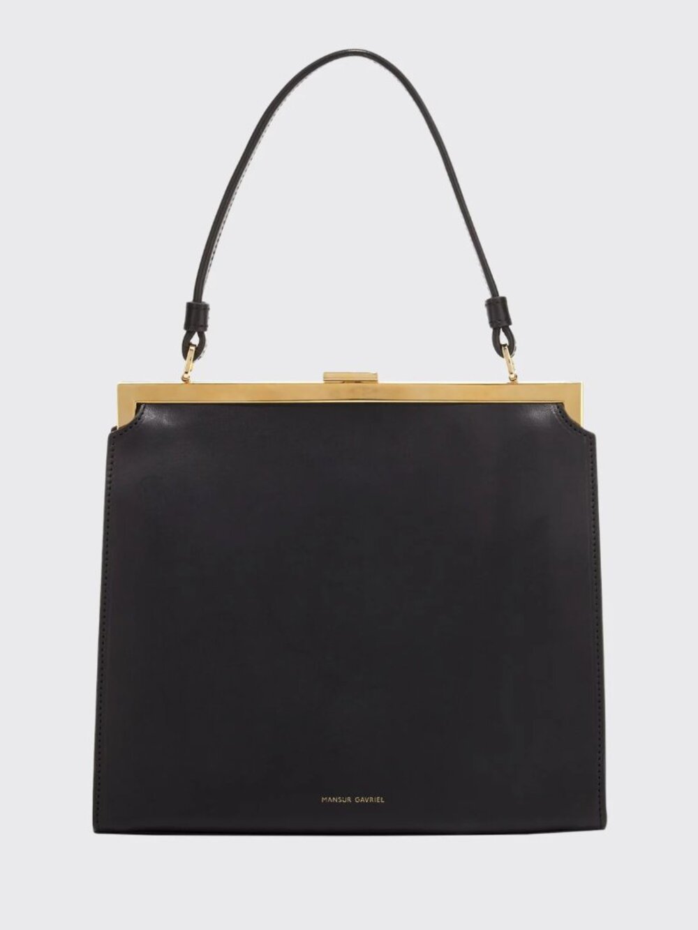 Mansur Gavriel Black Flamma Leather Elegant Bag Gold Tone Hardware w Dustbag - Picture 3 of 13